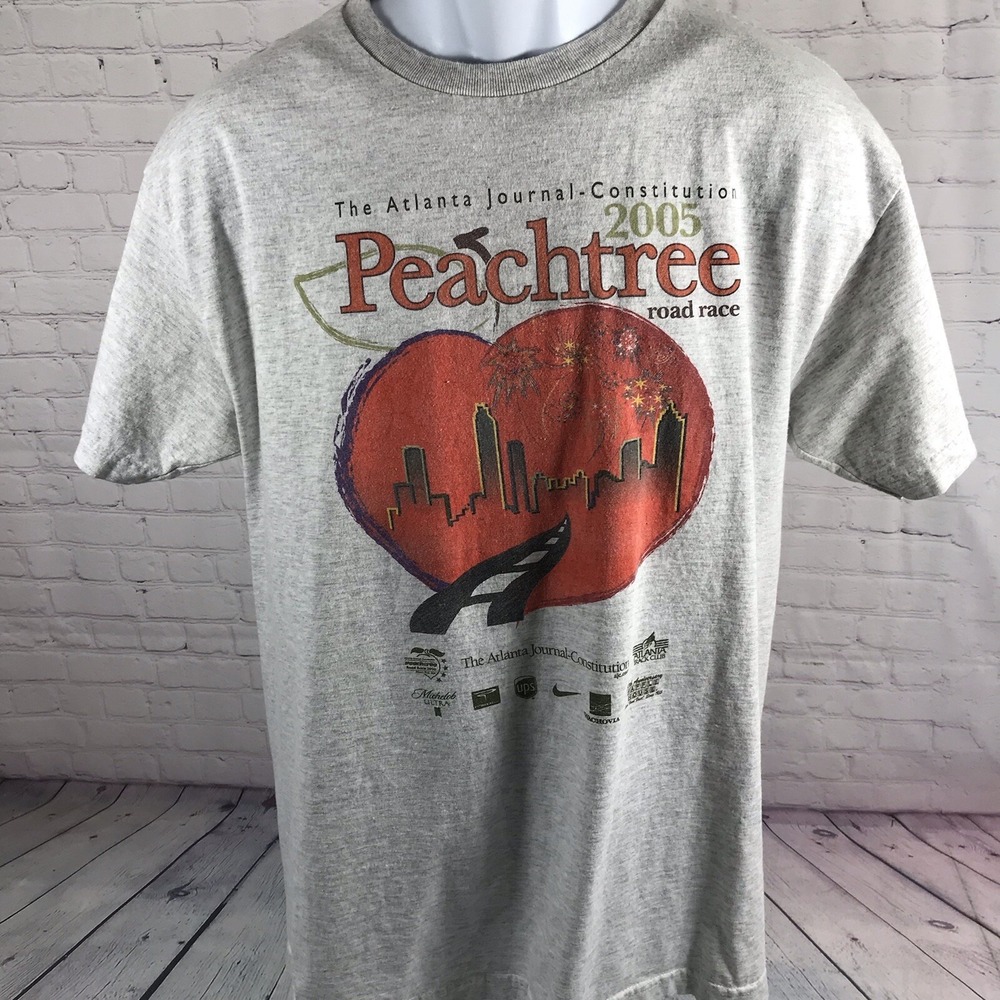 Vintage 2005 Peachtree Road Race Shirt Adult Large Atlanta GA Graphic Tee Men - Picture 2 of 4
